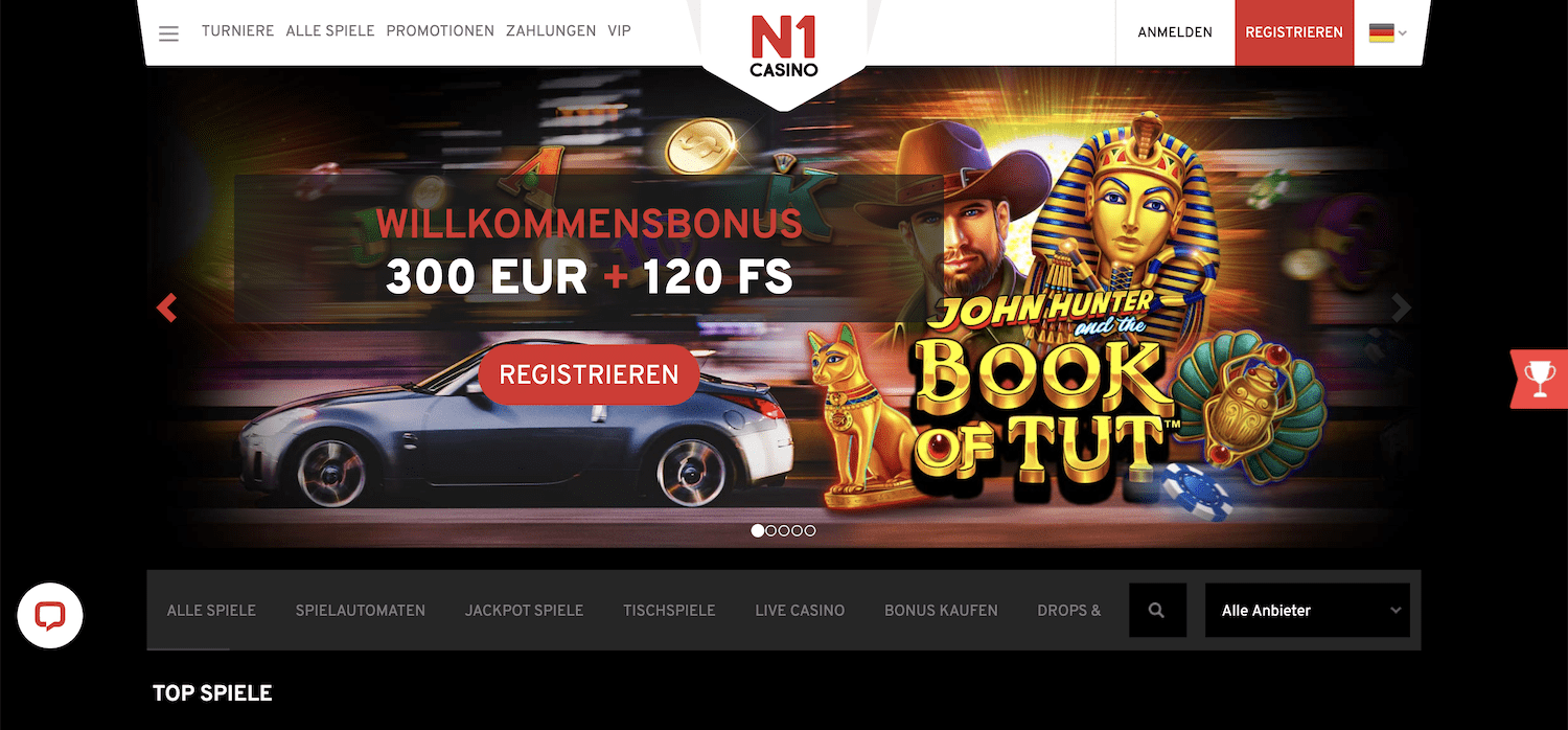 Startseite des N1 Casino